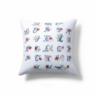 Cushion cover - hand embroidered with ABC letters